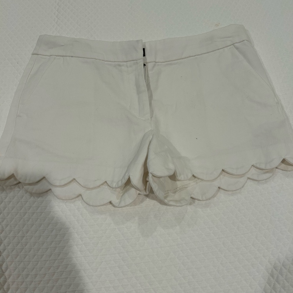 Crewcuts - Girls White Scalloped Hem Shorts